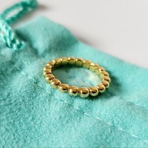 Authentic Tiffany 18k Bead Ball Hardware band ring